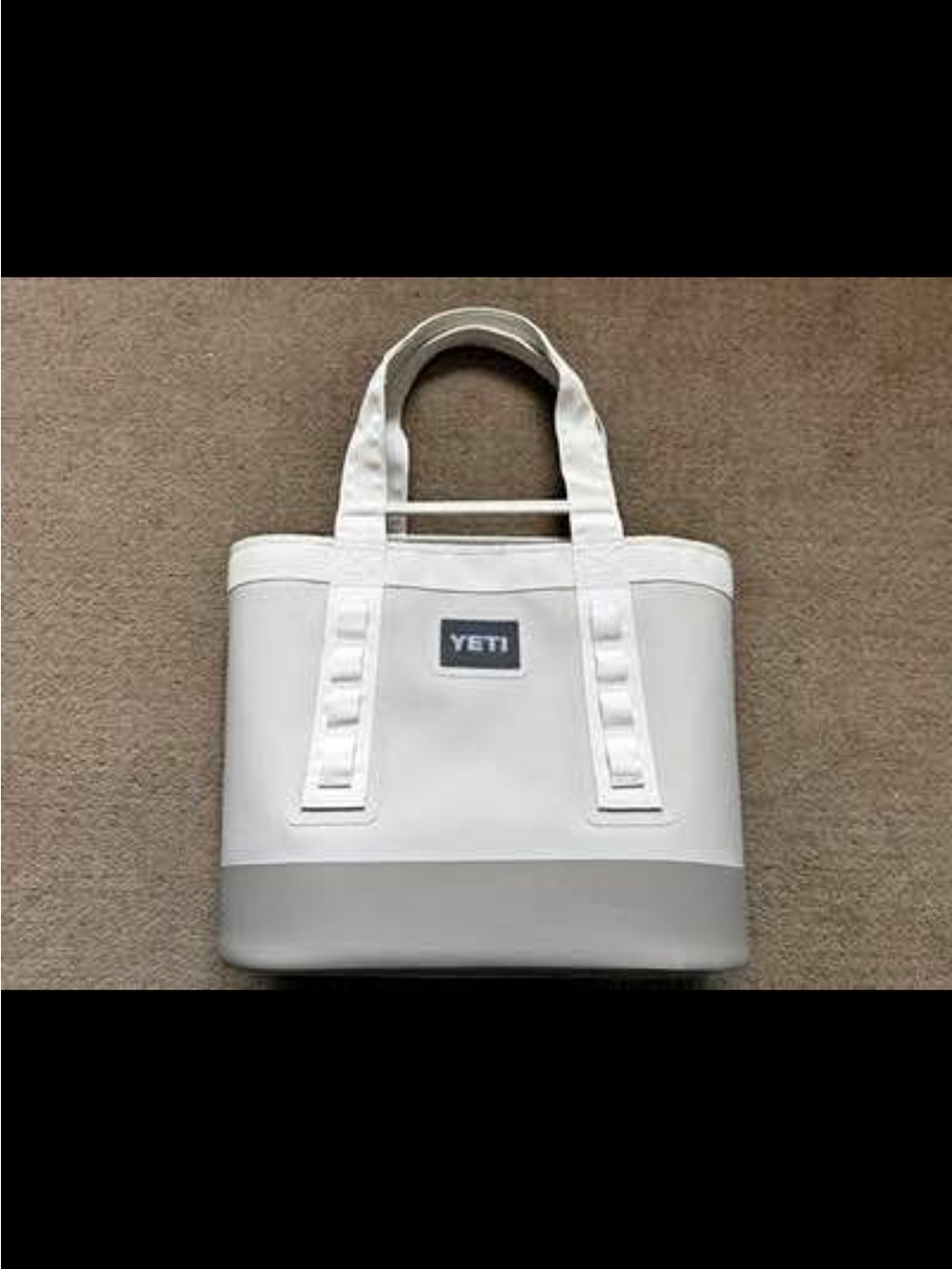 Yeti White and Light Gray Tote with Dual Handles